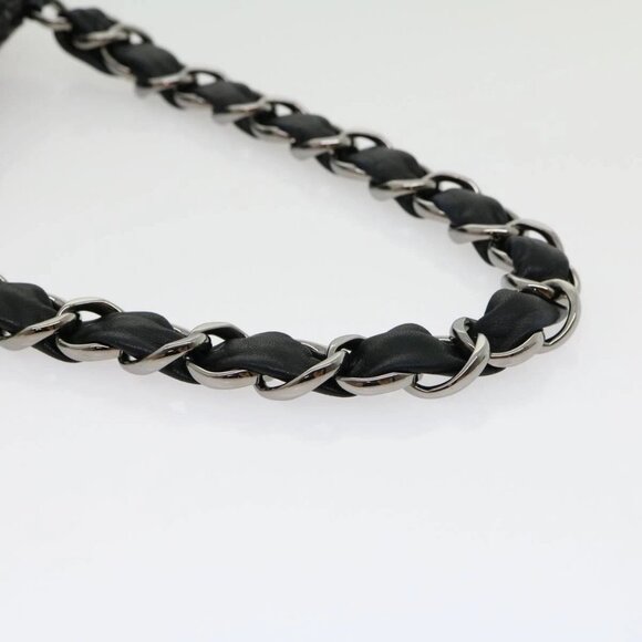 CHANEL Turn Lock Chain Shoulder Bag Wool Gray CC Auth - Picture 4 of 15